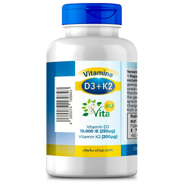 Vitamin D3 + K2 Depot | D3 10000 IE + K2 200μg